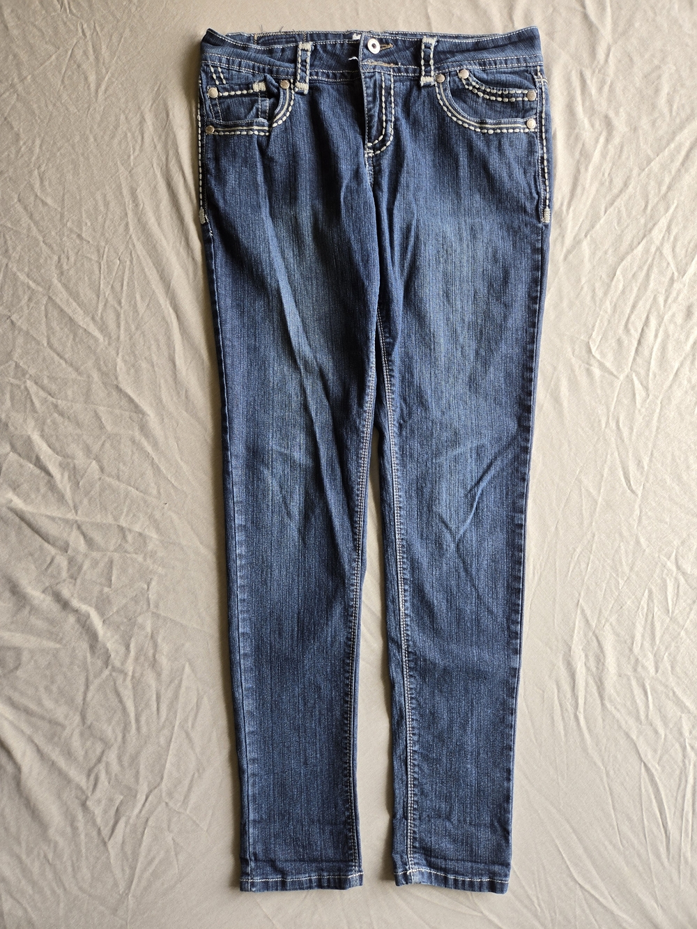 Hydraulic Blue Skinny Jeans with Contrast Stitching